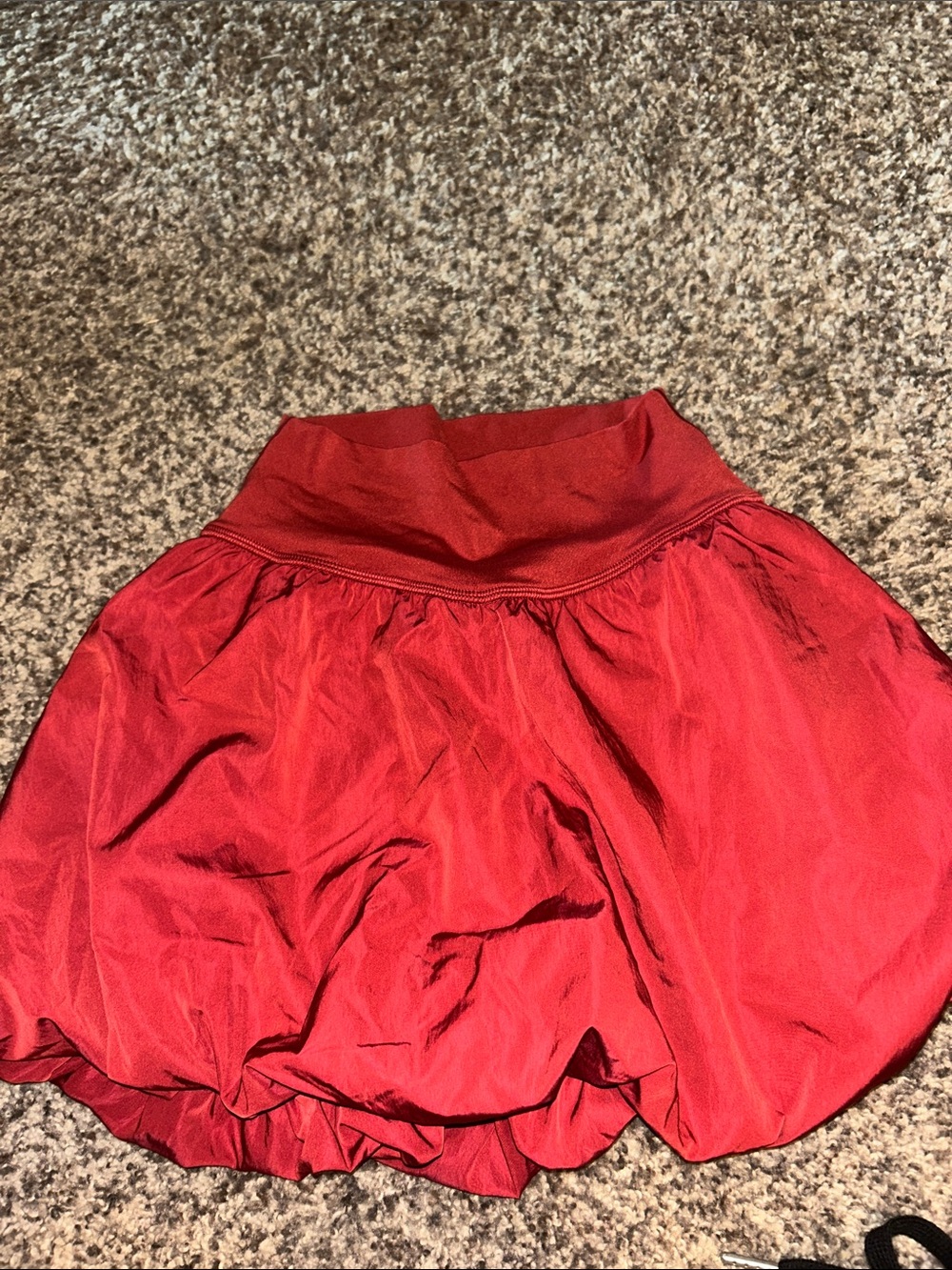 aerie Red Bubble Hem Skirt